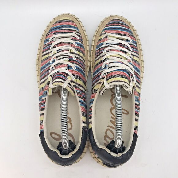 Sam Edelman Kavi Multicolor Striped Sneakers Women's 7M Lace Up Low Top Shoes - Picture 6 of 11